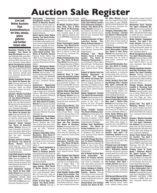 Woodbridge Advertiser/AuctionsOntario - 2024-03-26