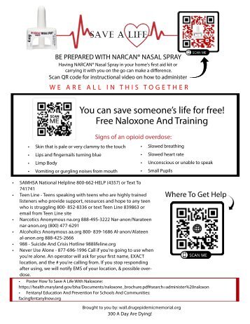 Where To Get Help, Free Narcan and Resources