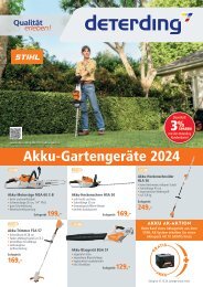 STIHL Akku-Gartengeräte - jetzt mit Zugabe-Aktion exklusiv bei Deterding