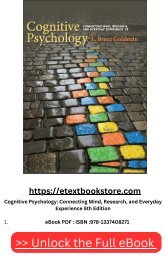 [eBook - PDF] Cognitive Psychology: Connecting Mind, Research, and Everyday Experience 5th Edition - ISBN13 : 978-1337408271 