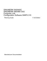 SINUMERIK 840/840C 880; Computer Link, SINPS 315 - Siemens