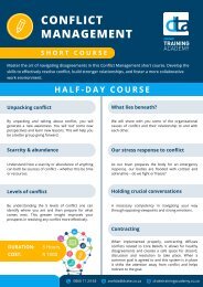 Conflict Management - Short Course