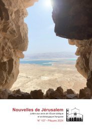 Nouvelles de Jérusalem 107 - Pâques 2024