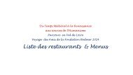 Liste des restaurants