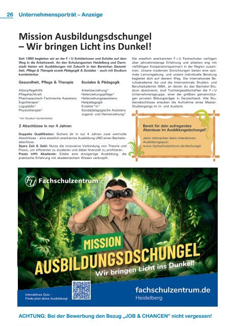 JOB & CHANCEN Karlsruhe/Mannheim/Baden-Baden Frühjahrs-Ausgabe