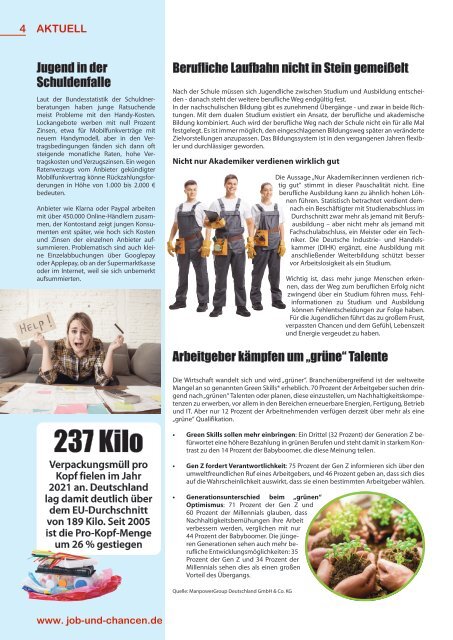 JOB & CHANCEN Karlsruhe/Mannheim/Baden-Baden Frühjahrs-Ausgabe