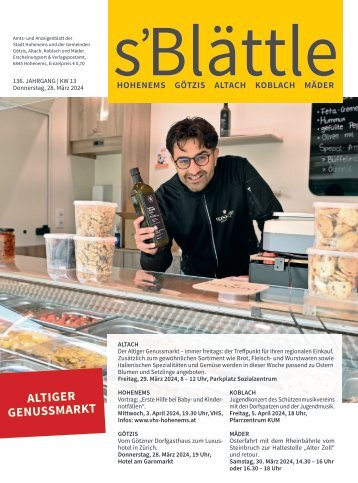 s'Blättle Nr. 13 - Do, 28. März 2024