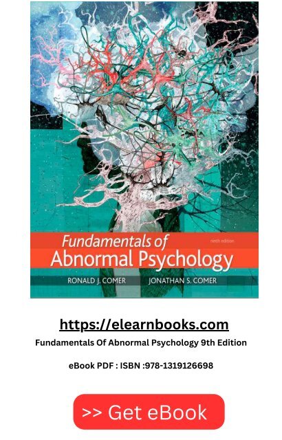 [eBook-PDF] Fundamentals of Abnormal Psychology 9th Edition - 978-1319126698