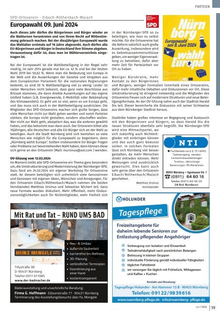 Mitteilungsblatt Nürnberg/Eibach/Reichelsdorf/Röthenbach - APRIL 2024