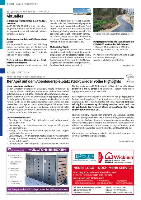 Mitteilungsblatt Nürnberg/Eibach/Reichelsdorf/Röthenbach - APRIL 2024