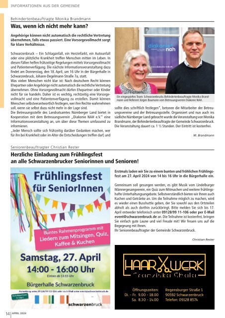 Mitteilungsblatt Schwarzenbruck - April 2024