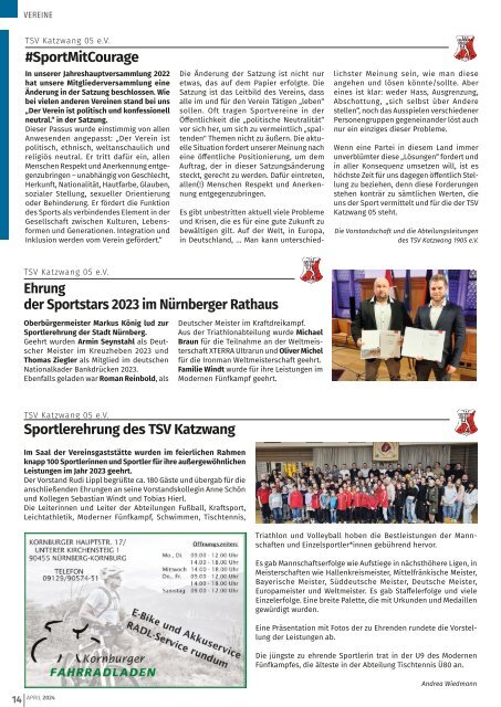 Mitteilungsblatt Nürnberg-Katzwang/Worzeldorf/Kornburg - April 2024