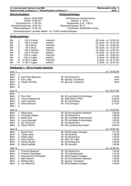 Sprintercup 2006 - WF Leonberg 1