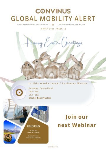 CONVINUS Global Mobility Alert - Week 13.2024