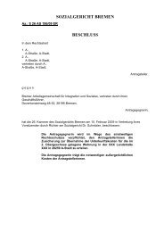 beschluss - Sozialgericht Bremen
