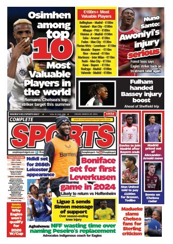 COMPLETE SPORTS - FRIDAY, MARCH 29, 2024