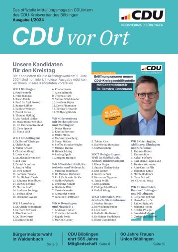 CDU vor Ort / CDUintern Böblingen Ausgabe 1/2024