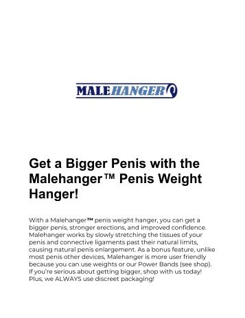 Malehanger The Best Penis Weight Hanger And Penis Stretcher Device Also Use With Penis Extender