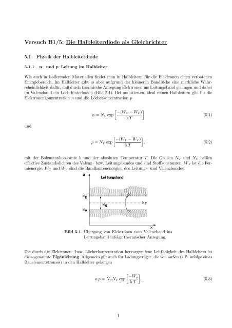 Versuch B1/5: Die Halbleiterdiode als Gleichrichter