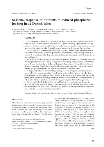 ecological classification of Danish lakes - Danmarks ...