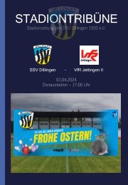 STADIONTRIBÜNE - AKTUELLE NEWS ZU DEN KREISLIGA-HEIMSPIELEN DER SSV DILLINGEN IM DONAUSTADION!