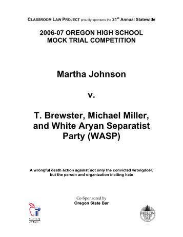 Martha Johnson v. T. Brewster, Michael Miller, and - Classroom Law ...