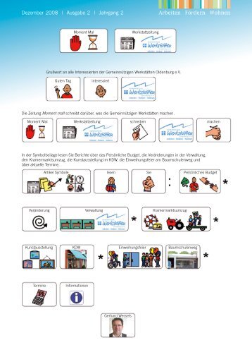 Arbeiten Wohnen Fördern Dezember 2008 | Ausgabe 2 | Jahrgang 2