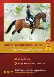 ONLINE-Reitpferdeauktion Frühlingsfreuden am 21. April 2024 
