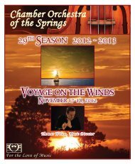 Click Here For Concert Program - Chamber Orchestra of the Springs