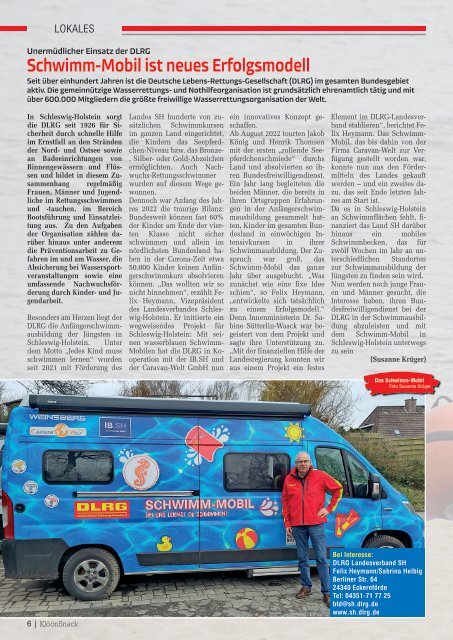Holsteiner KlöönSNACK - Ausgabe Kiel / Eckernförde - April 2024 