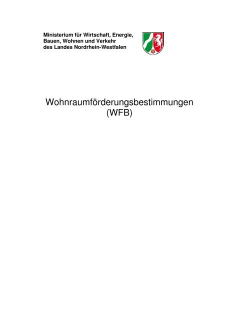 Wohnraumforderungsbestimmungen Wfb 2012 Mbwsv Nrw