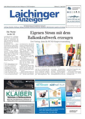 03.04.2024 Laichinger Anzeiger