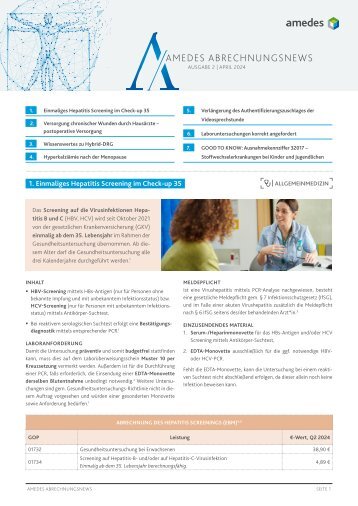amedes Abrechnungsnews Ausgabe April 2024