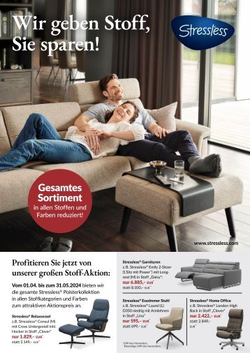 Stressless® Aktion: Wir geben Stoff!