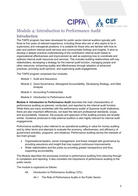 Module 4 - Introduction to Performance Audit_4A