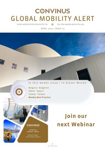 CONVINUS Global Mobility Alert - Week 14.2024