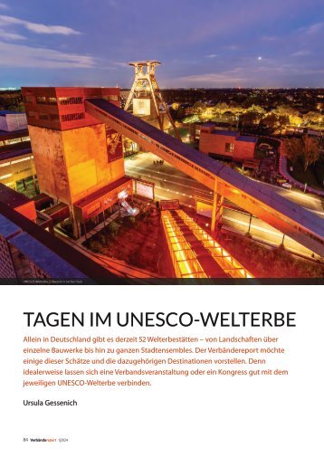 Verband & Tagung - VR 01/2024 – Tagen im UNESCO-Welterbe