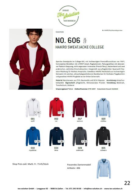 Katalog Sweater & Sweatjacken