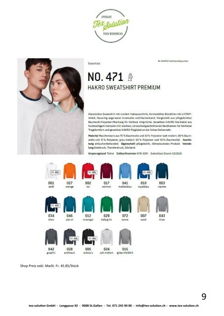 Katalog Sweater & Sweatjacken
