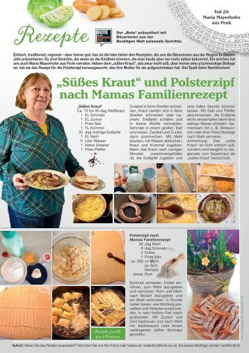 "Süßes Kraut und Polsterzipf nach Mamas Familienrezept