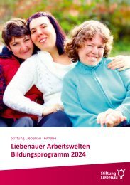 Liebenauer Arbeitswelten Bildungsprogramm 2024