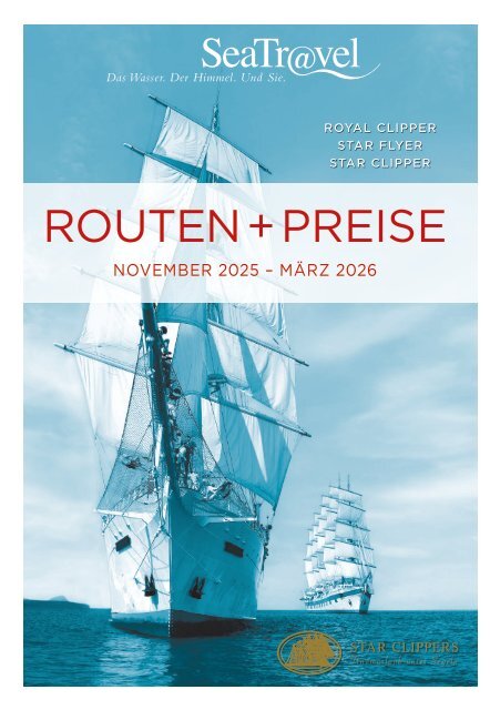 SeaTravel Katalog Star Clippers Routen und Preise Winter 2025-2026