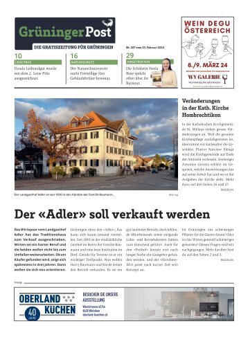 Grüninger Post Nr. 1 vom 23. Februar 2024