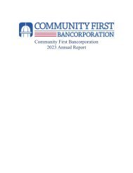 Community First Bancorporation 2023 Annual Report
