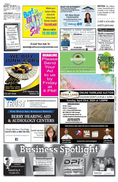 April 9, 2024 issue of the Calhoun County Reminder