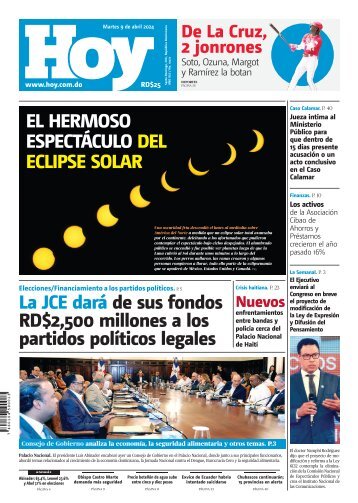 Edición impresa, martes 9 de abril de 2024