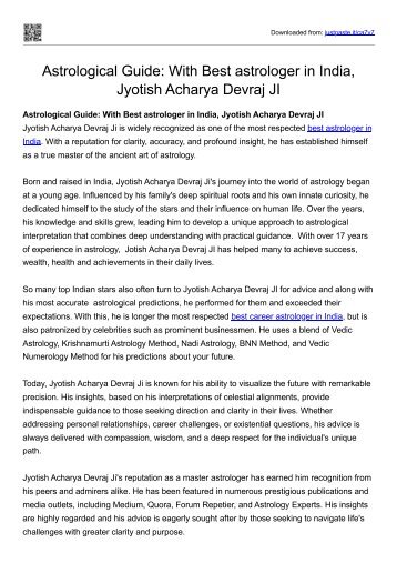 Talk to the Best Astrologer in India Acharya Devraj Ji