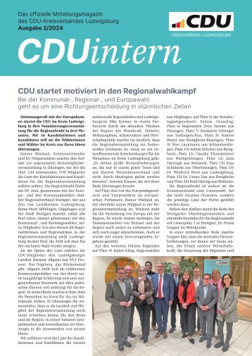 CDUintern Ludwigsburg Ausgabe 2/2024