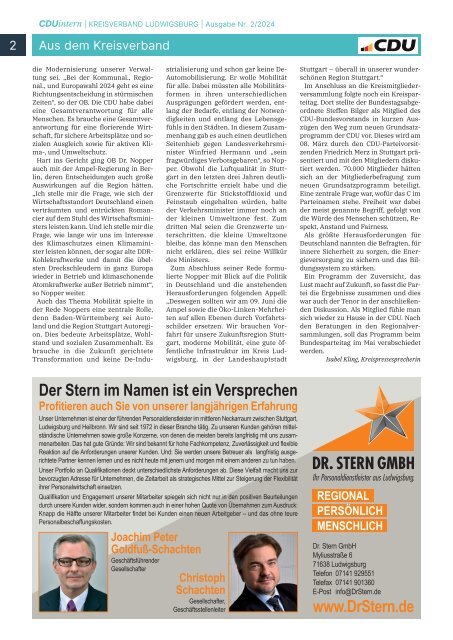 CDUintern Ludwigsburg Ausgabe 2/2024