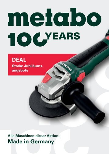 METABO 100 Years-Aktion - Die Jubiläums-Deals jetzt bei Deterding